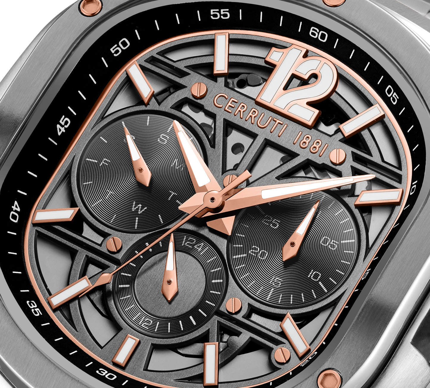 Cerruti 1881 Trento Men's Stainless Steel Skeleton Dial Quartz Watch CIWGK0072301