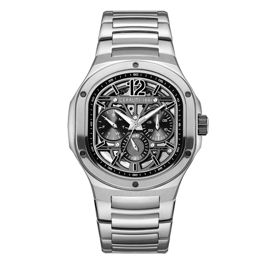 Cerruti 1881 Trento Men's Stainless Steel Skeleton Dial Quartz Watch CIWGK0072302