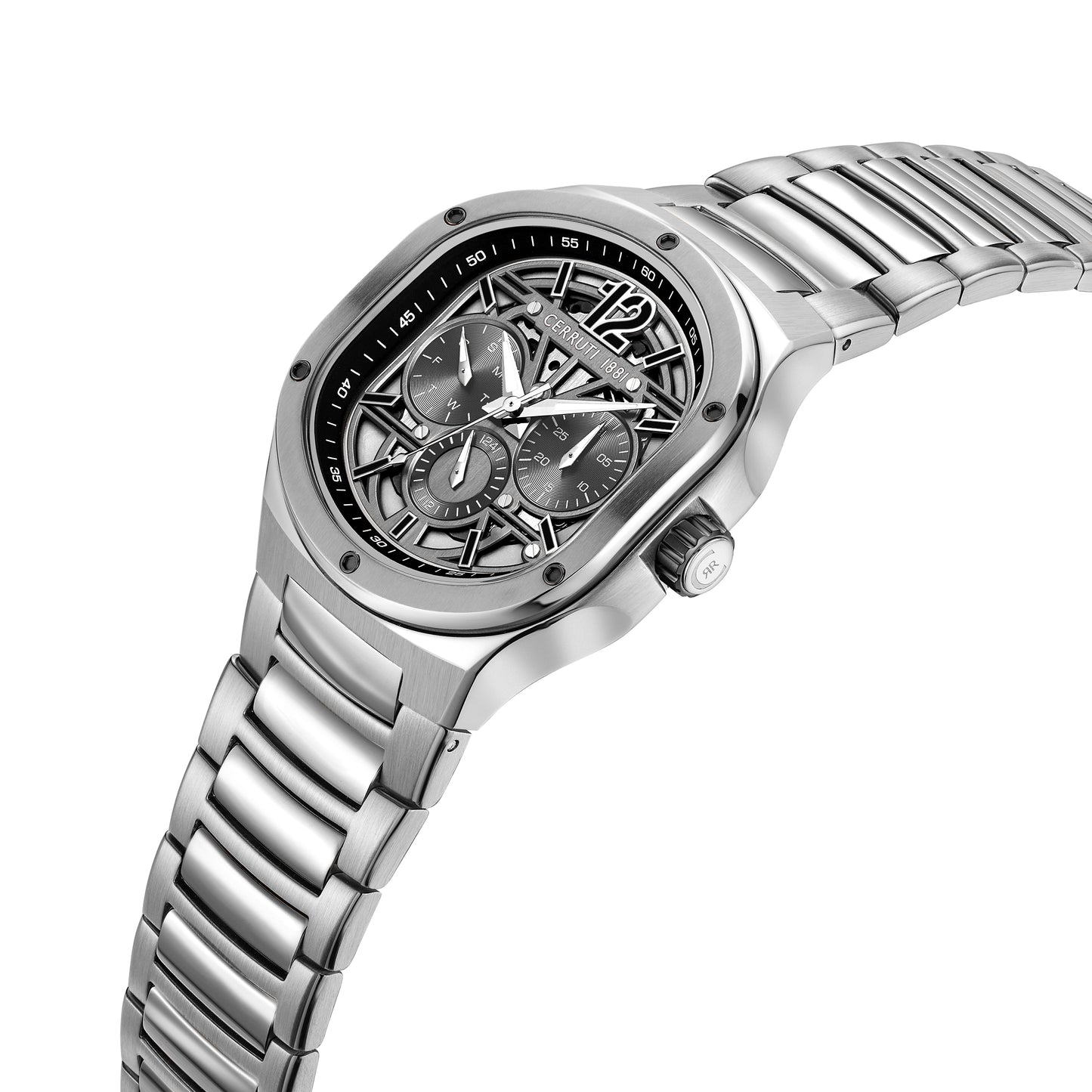 Cerruti 1881 Trento Men's Stainless Steel Skeleton Dial Quartz Watch CIWGK0072302