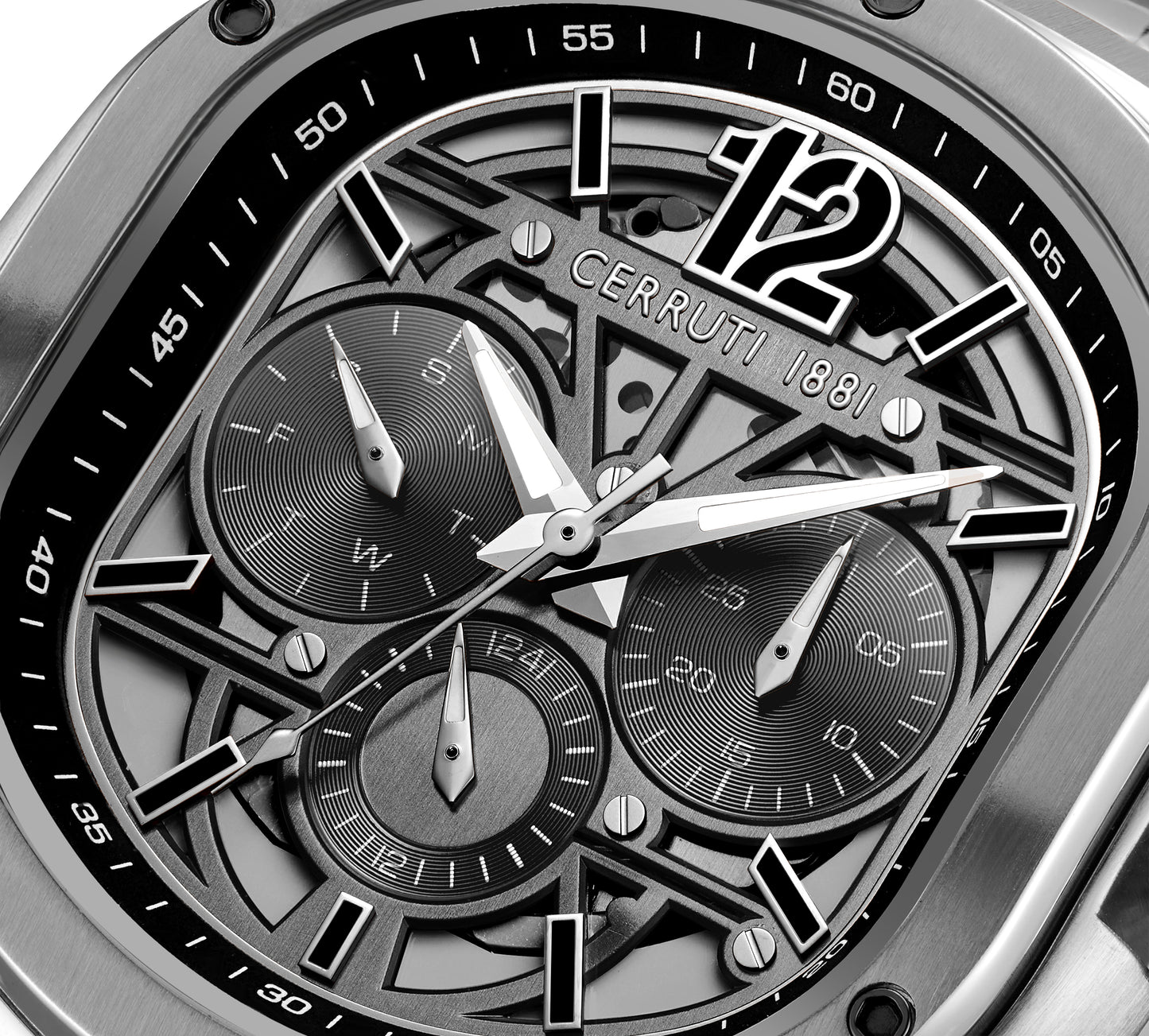Cerruti 1881 Trento Men's Stainless Steel Skeleton Dial Quartz Watch CIWGK0072302