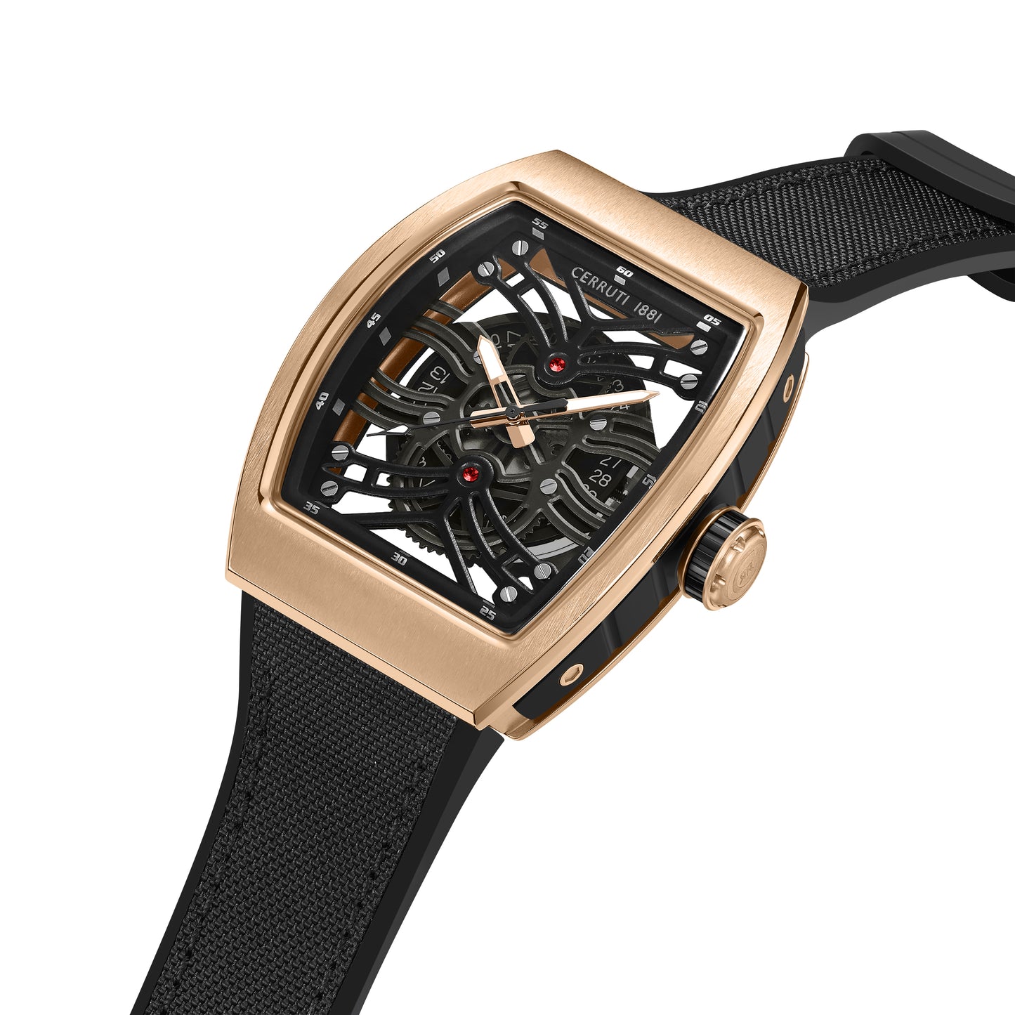 Cerruti 1881 Calliano Men's Silicone Strap Skeleton Dial Quartz Watch CIWGN0019503