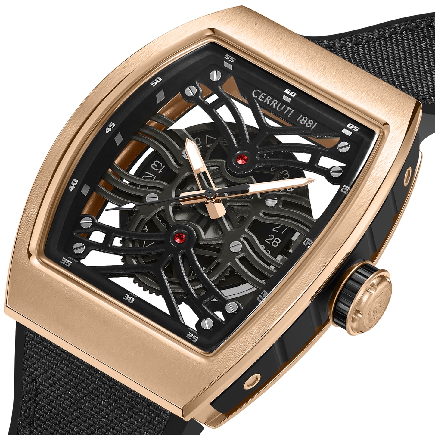 Cerruti 1881 Calliano Men's Silicone Strap Skeleton Dial Quartz Watch CIWGN0019503