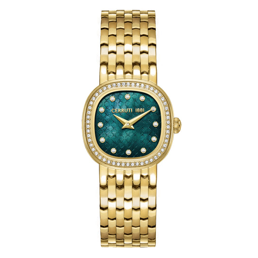 Cerruti 1881 Gresta Women's Gold-toned Steel & Green Mother of Pearl Dial Watch CIWLG0072907