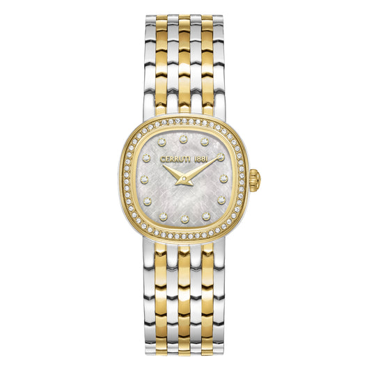 Cerruti 1881 Gresta Women's Two-tone Gold Steel Mother of Pearl Dial Watch CIWLG0072911