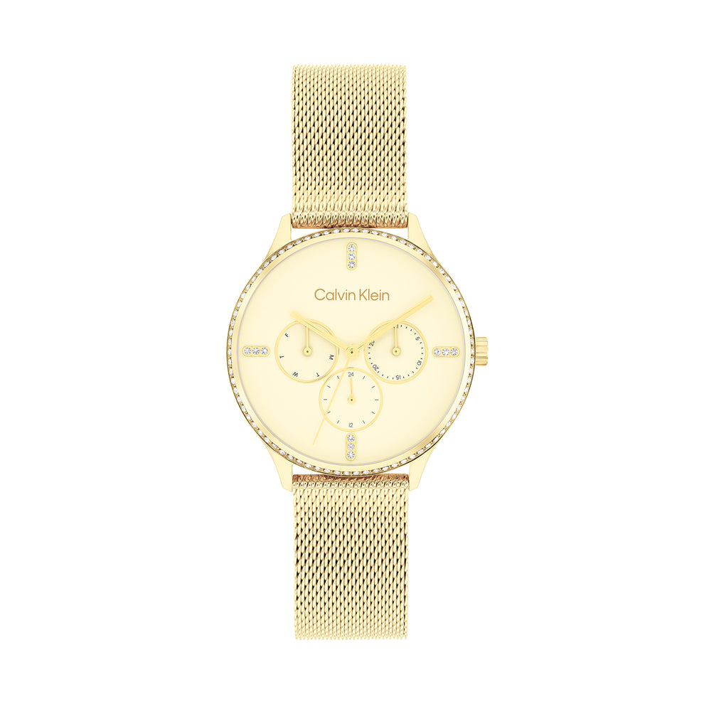 Calvin Klein 25200372 Women's Ionic Thin Gold Plated Steel Mesh Watch ...