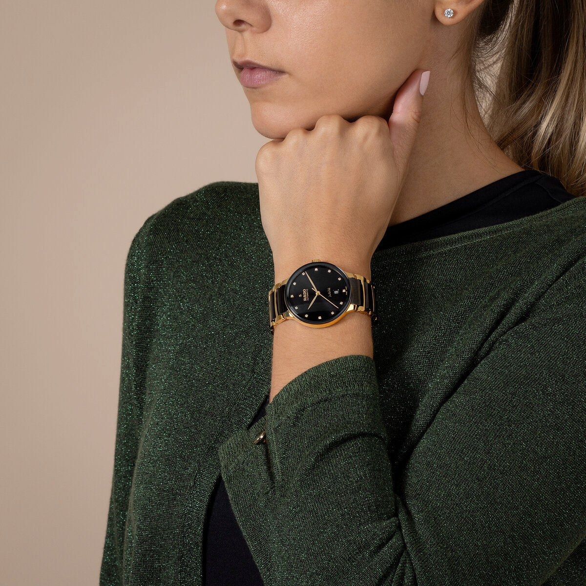 Rado Centrix Quartz Diamond Black Dial Unisex Watch R30008742