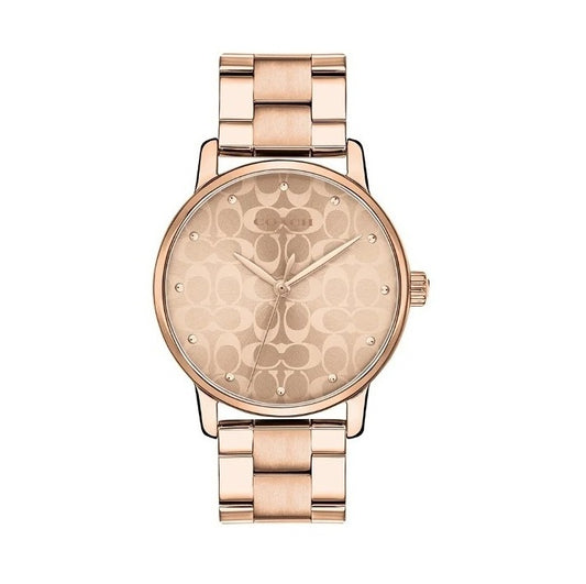 Coach 14503407 Women's Ionic Plated Rose Gold Steel Bracelet Watch