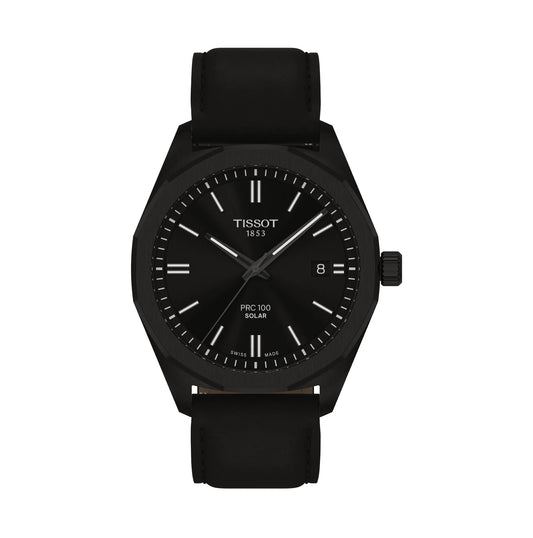 Tissot PRC 100 Solar 39mm Black Leather Strap T151.422.36.051.00