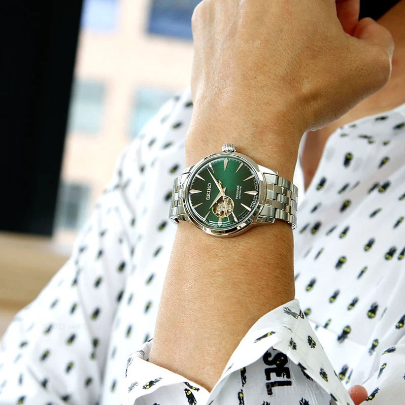 Seiko Presage Cocktail Time "Grasshopper" Open Heart Automatic Men's Watch SSA441J1