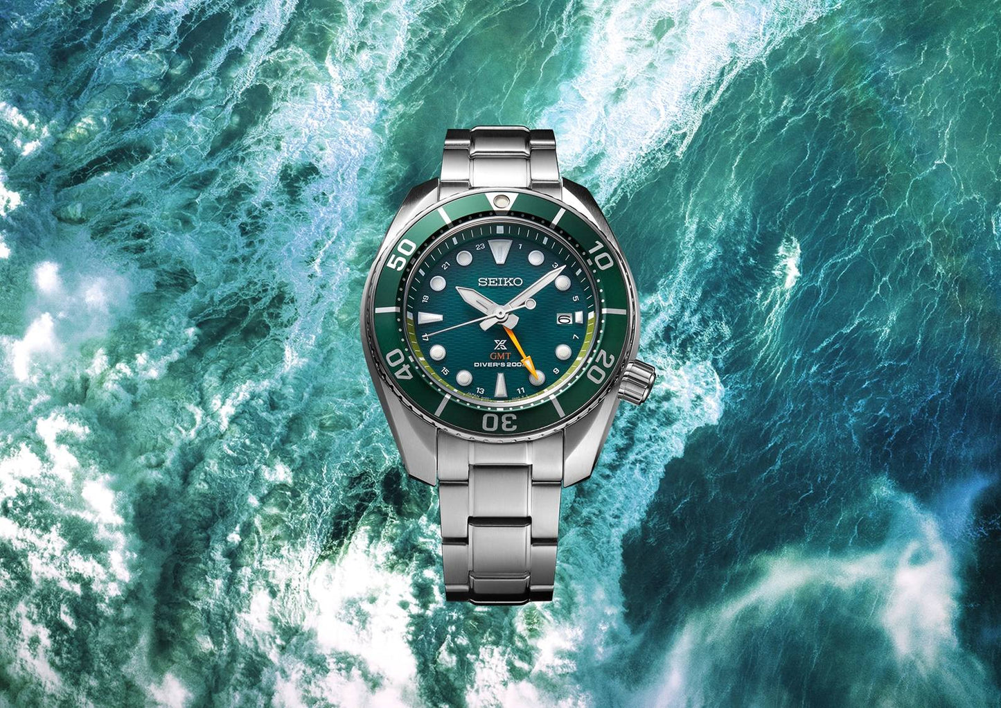 Seiko Prospex SFK003J1 Men's Sumo Solar Seascape Green GMT