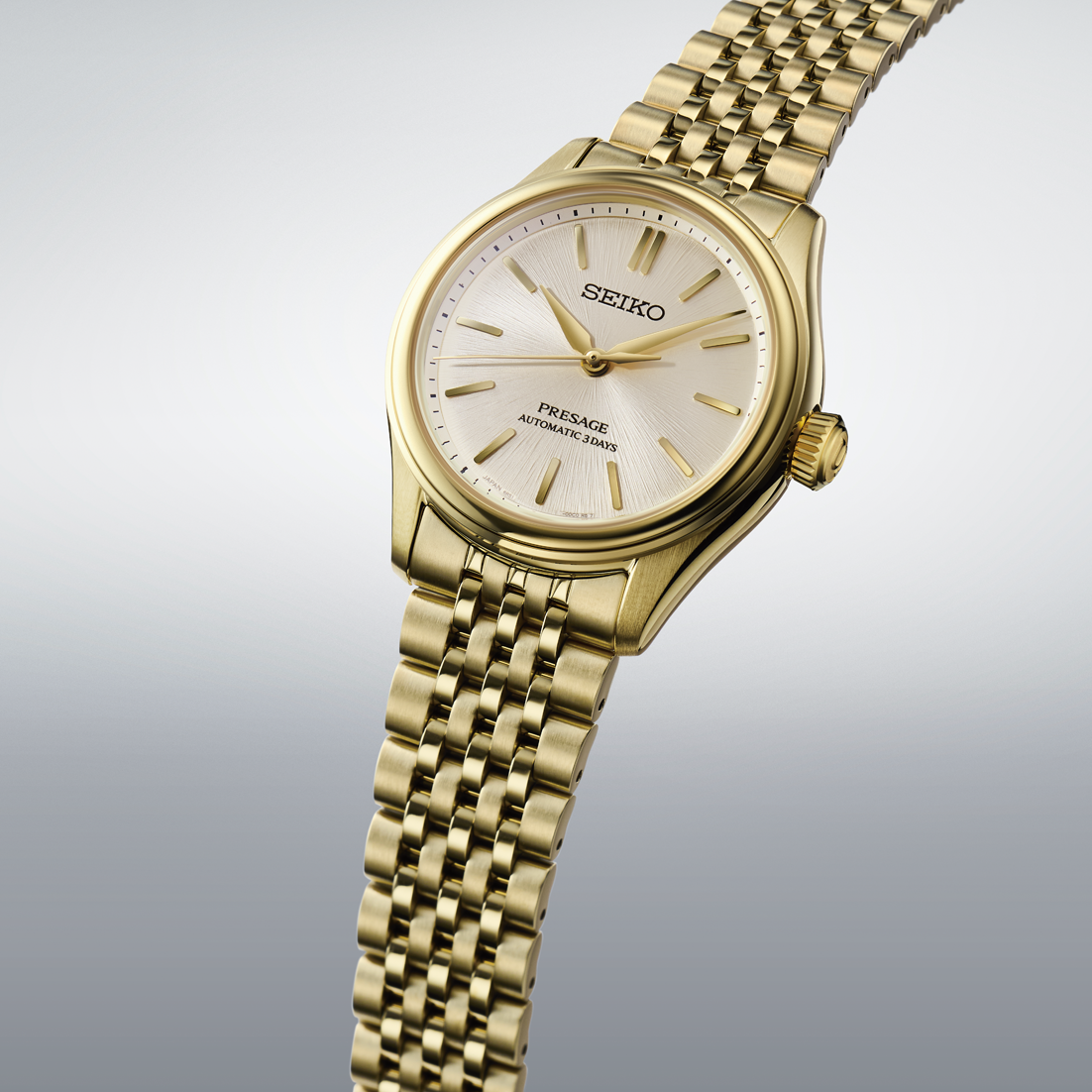 Seiko Presage Shiro-iro Classic Series Gold Plated Automatic Unisex Watch SPB524J1