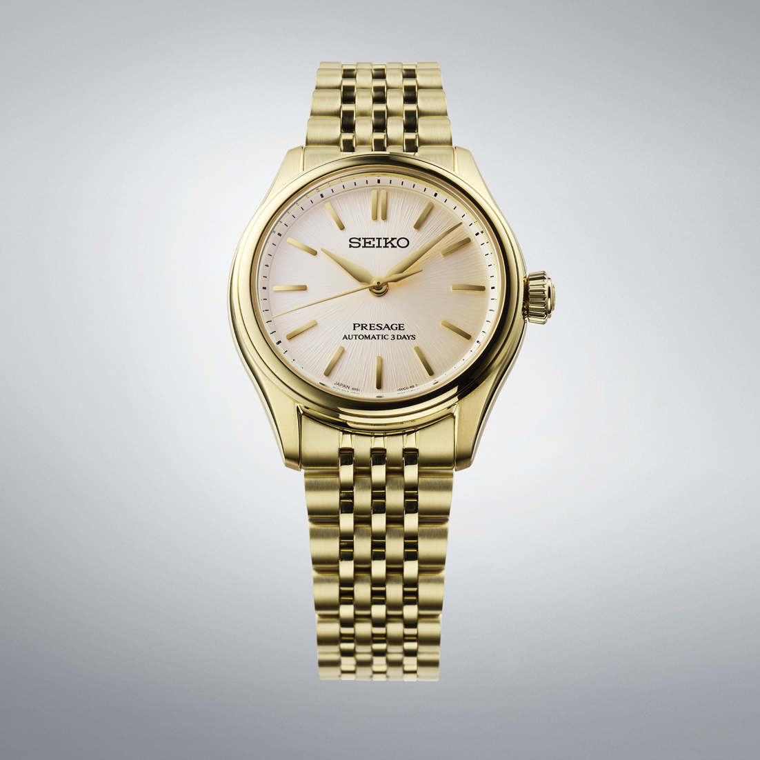 Seiko Presage Shiro-iro Classic Series Gold Plated Automatic Unisex Watch SPB524J1