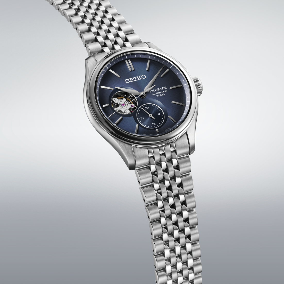 Seiko Presage Ai-iro Japan Blue Open Heart Classic Series Men's Watch SPB527J1