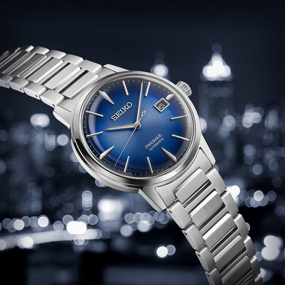 Seiko Presage Cocktail " The Aviation" Automatic Blue Dial Men's Watch SRPJ13J1