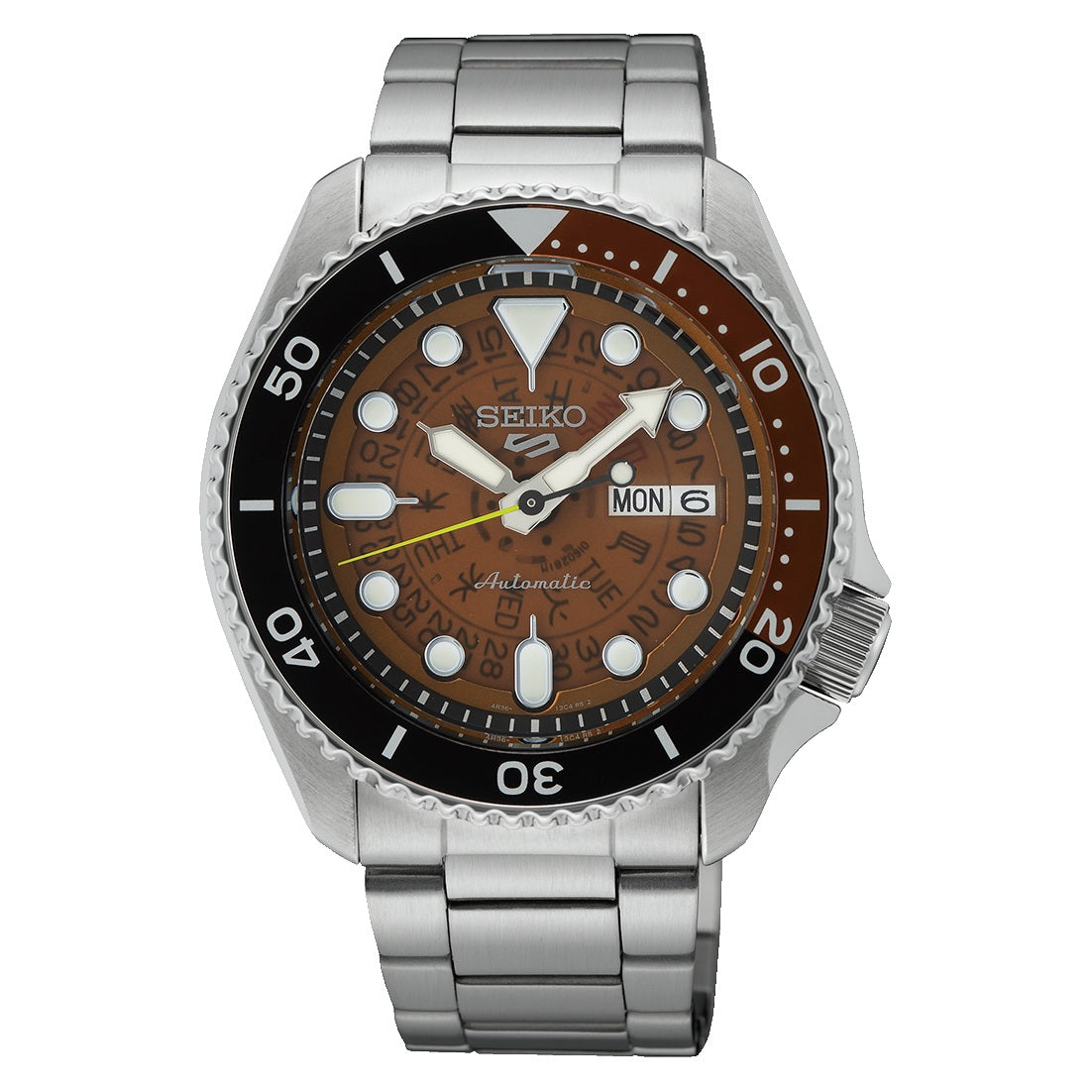 Seiko 5 Sports SKX Series Time Sonar Skeleton Dial Automatic Men's Watch SRPJ47K1