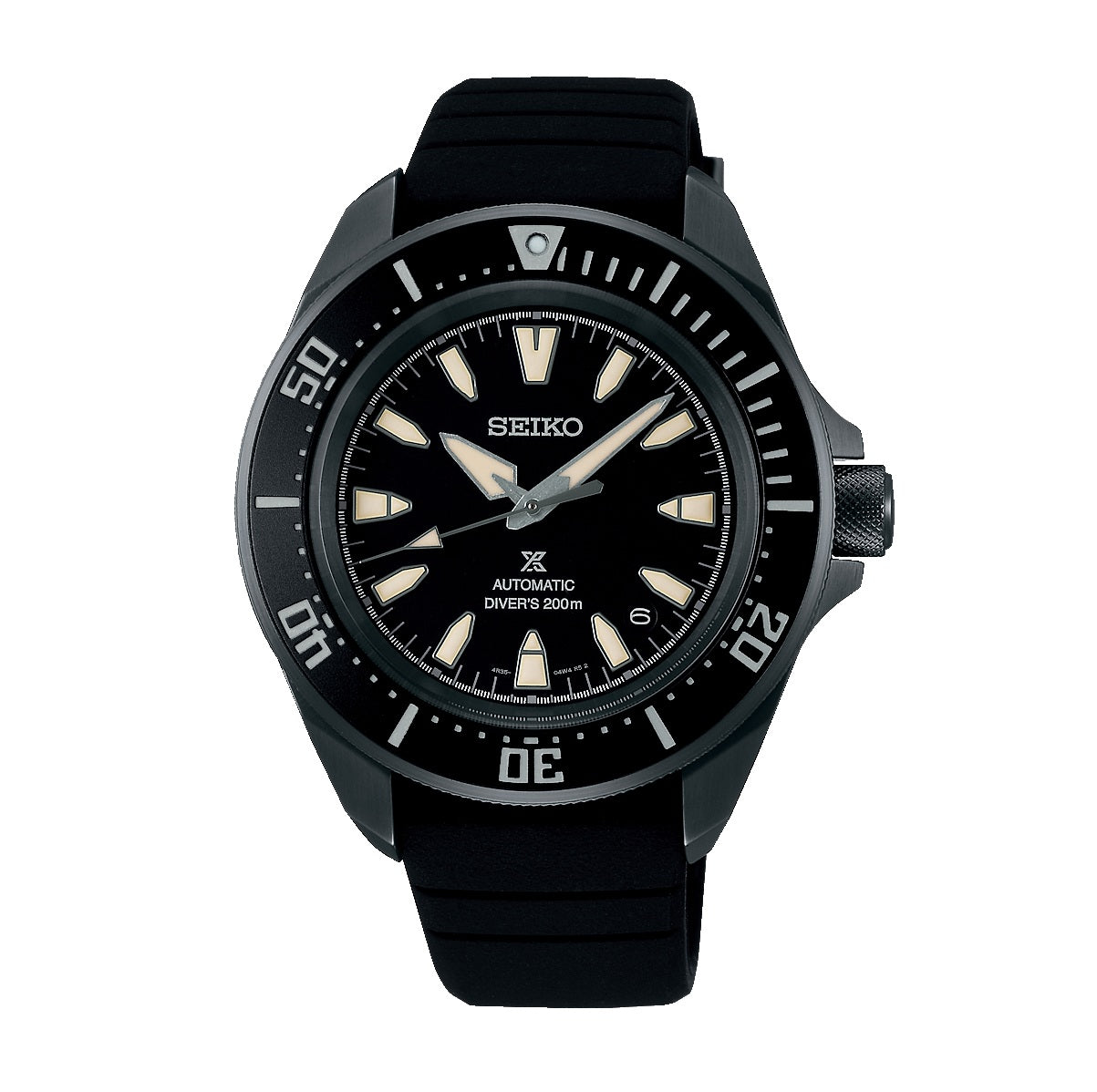 Seiko Prospex Black Samurai Silicone Strap Red 200M Diver's Men's Watch SRPL15K1