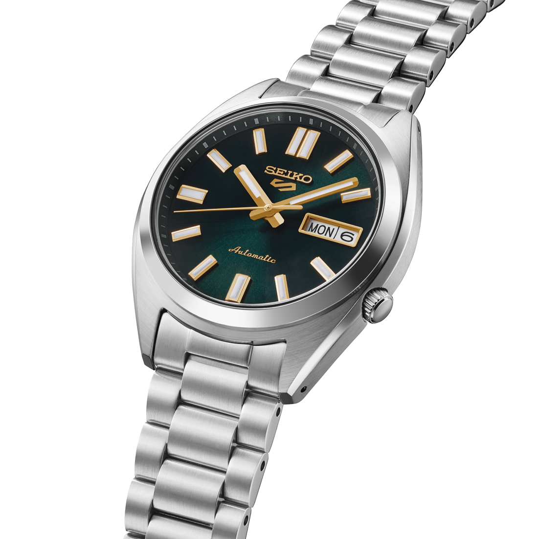 Seiko 5 Sports SNXS Reissue Green Tie Automatic Stainless Steel Watch SRPL57K1