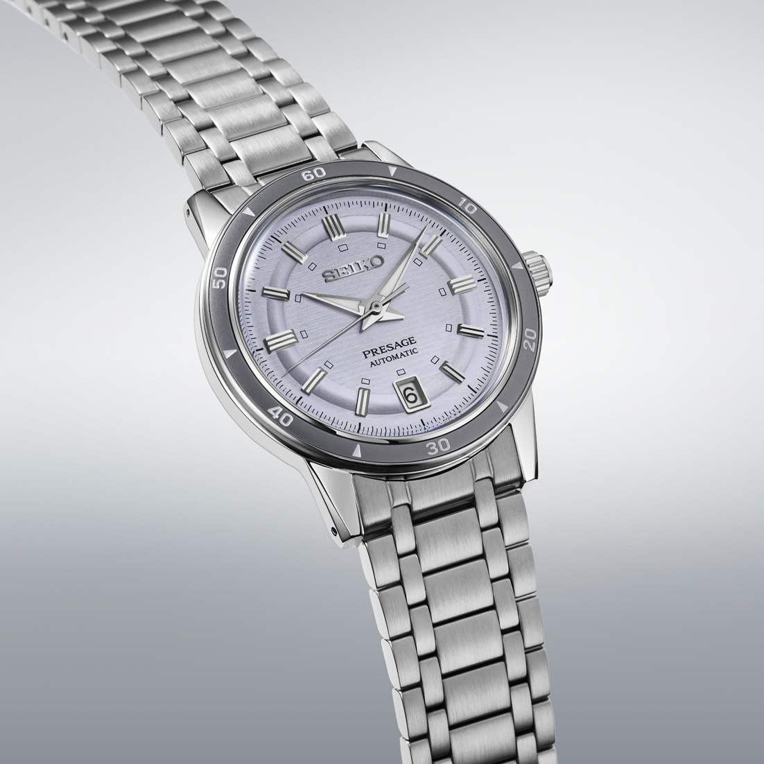 Seiko Presage Style 60's Ice Blue Automatic Stainless Steel Men's Watch SRPL73J1