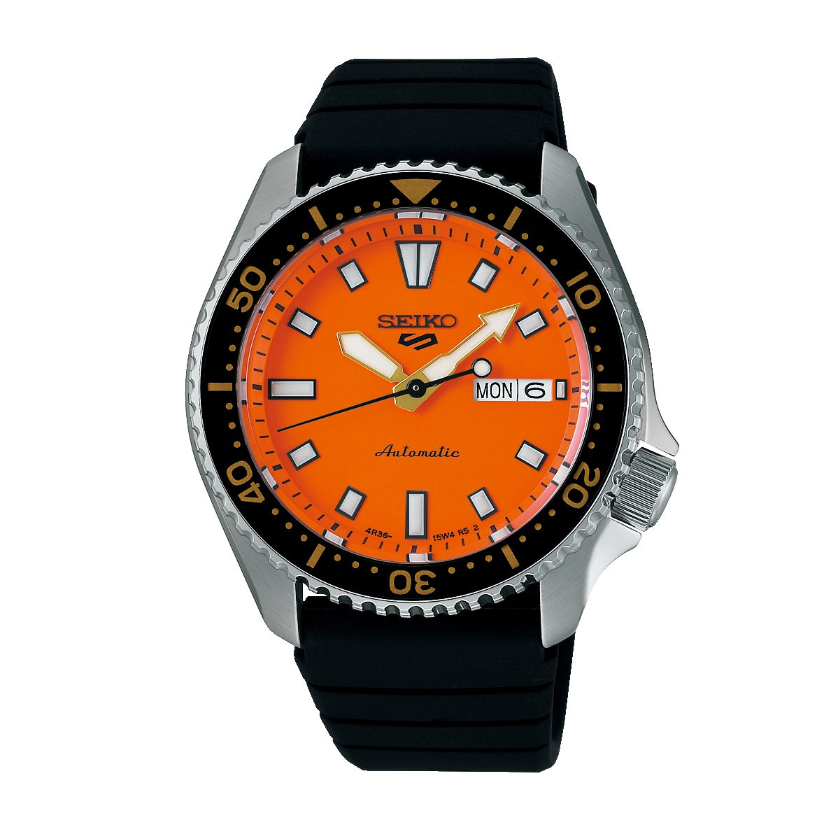 Seiko 5 Sports SKX Redux in Daichi Orange Dial Automatic Rubber Strap SRPL89K1