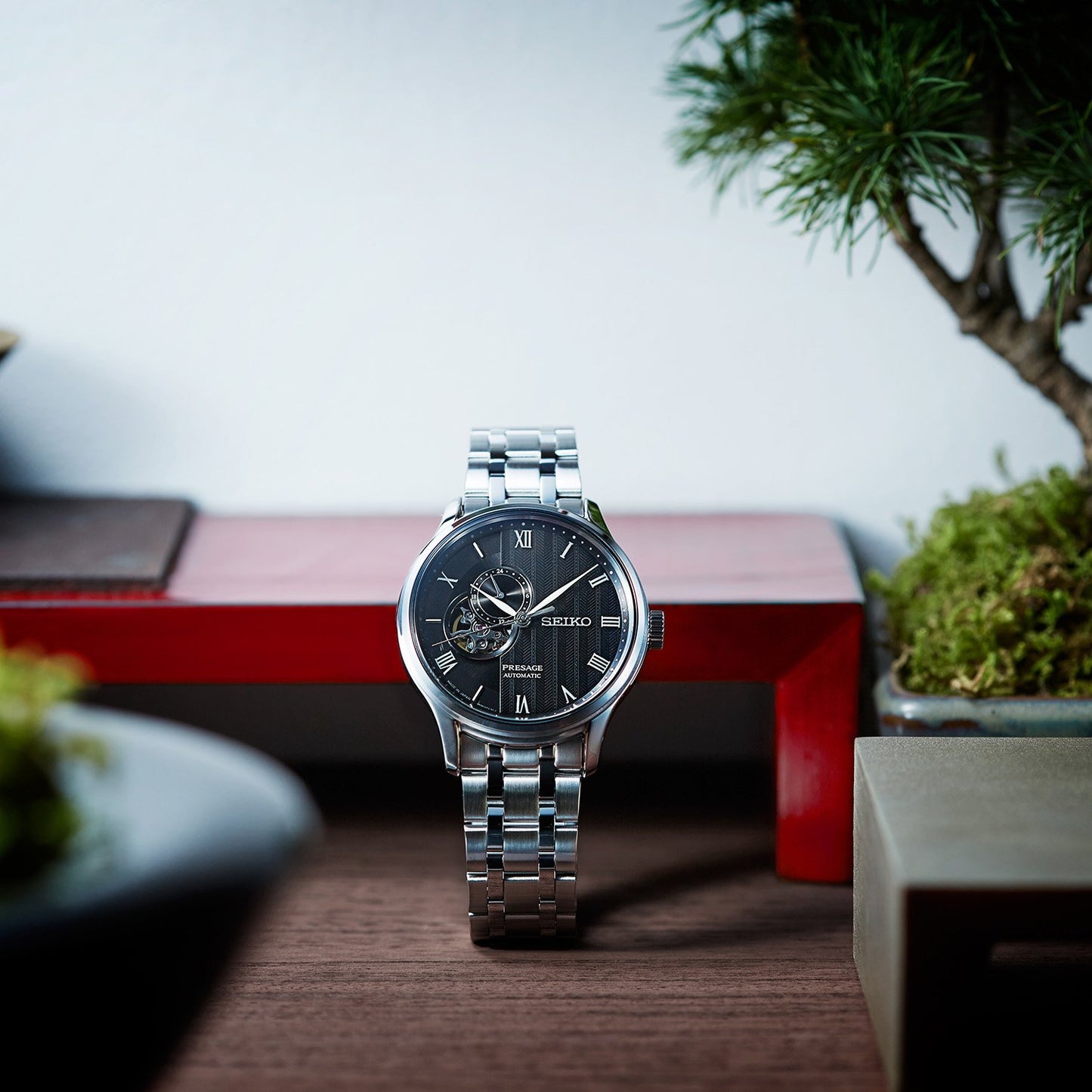 Seiko Presage Automatic "Japanese Zen Garden" Open Heart Men's Watch SSA377J1