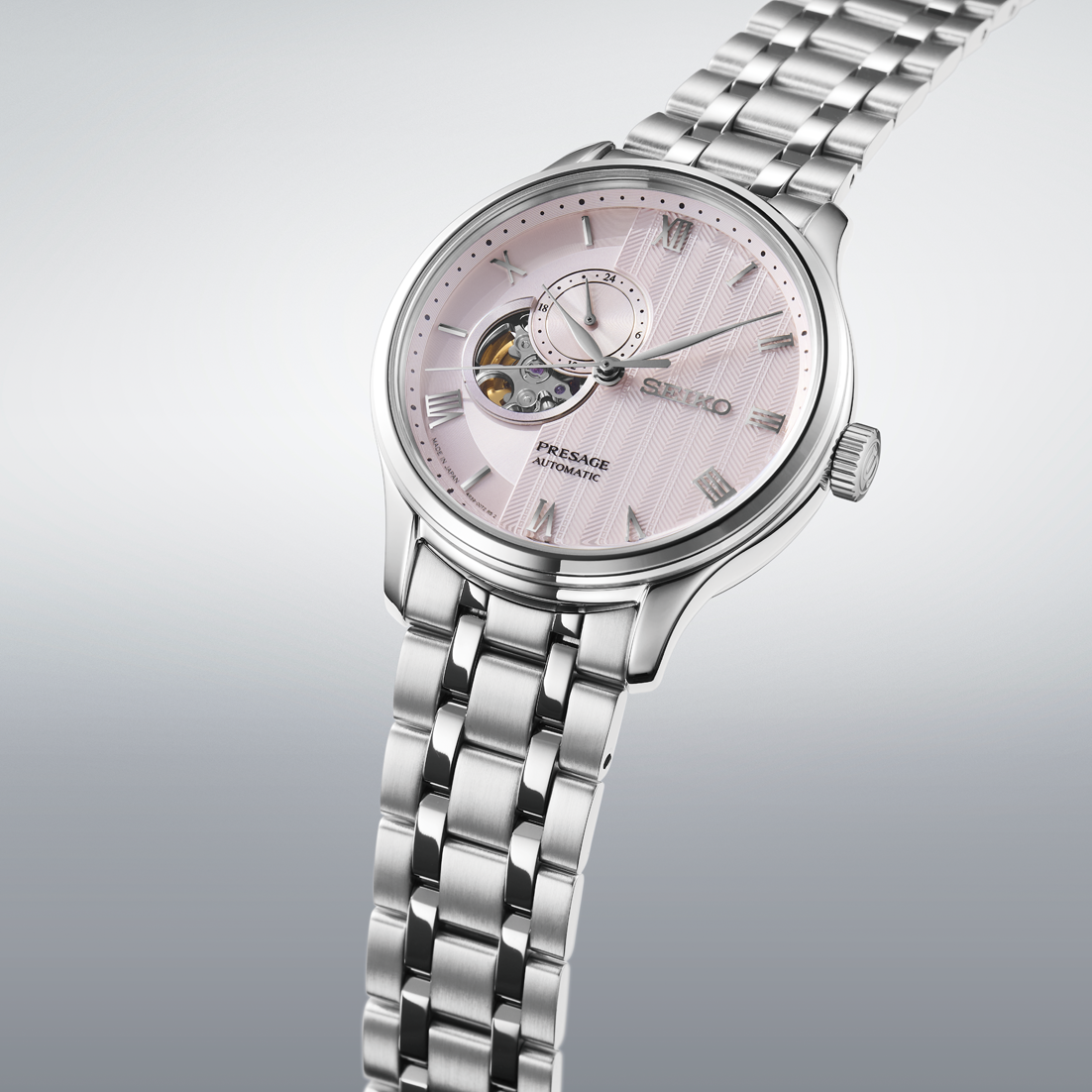 Seiko Presage Japanese Zen Garden "Kyoto Cherry Blossom" Open Heart Automatic Men's Watch SSA465J1