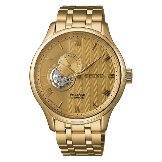 Seiko Presage Japanese Zen Garden "Kyoto Golden Age" Open Heart Automatic Men's Watch SSA468J1