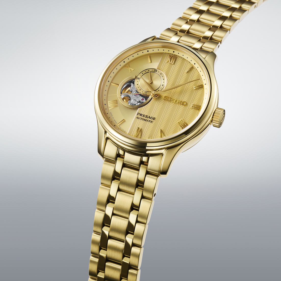 Seiko Presage Japanese Zen Garden "Kyoto Golden Age" Open Heart Automatic Men's Watch SSA468J1