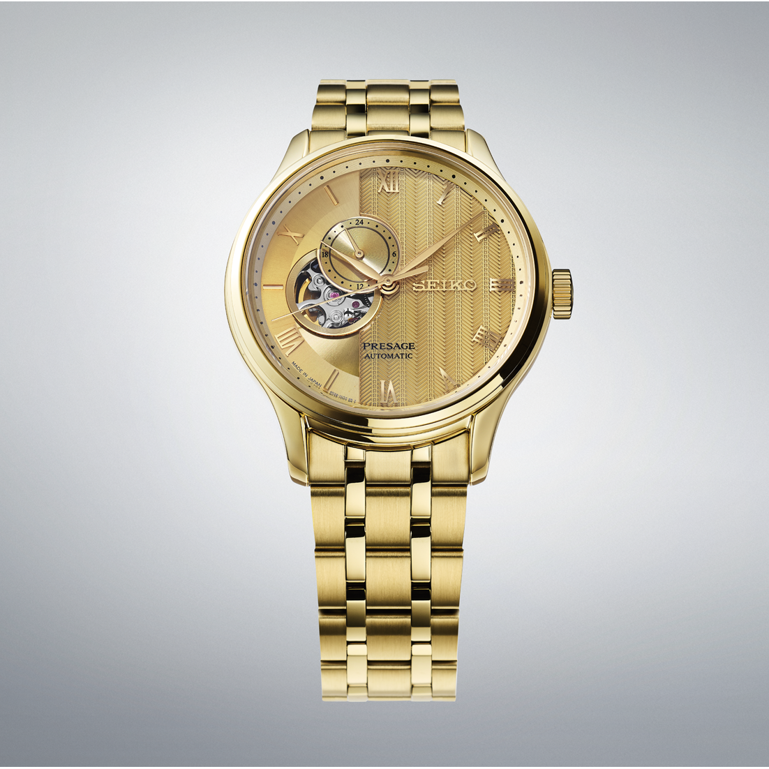Seiko Presage Japanese Zen Garden "Kyoto Golden Age" Open Heart Automatic Men's Watch SSA468J1