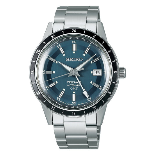 Seiko Presage Style '60s GMT Automatic Blue-Grey Dial Men's Watch SSK009J1