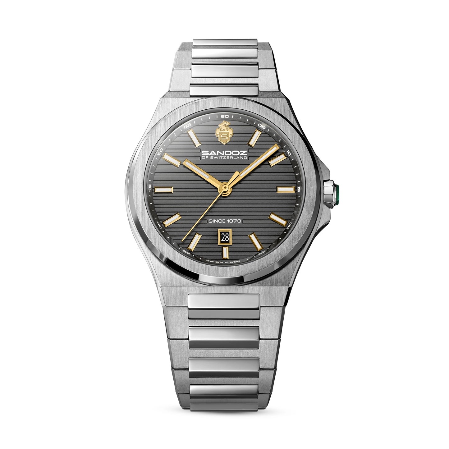 Sandoz Chanet Anthracite Grey Patterned Dial Quartz Men's Watch SZWGH0000830