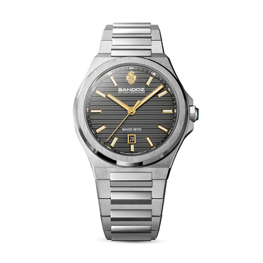 Sandoz Chanet Anthracite Grey Patterned Dial Quartz Men's Watch SZWGH0000830