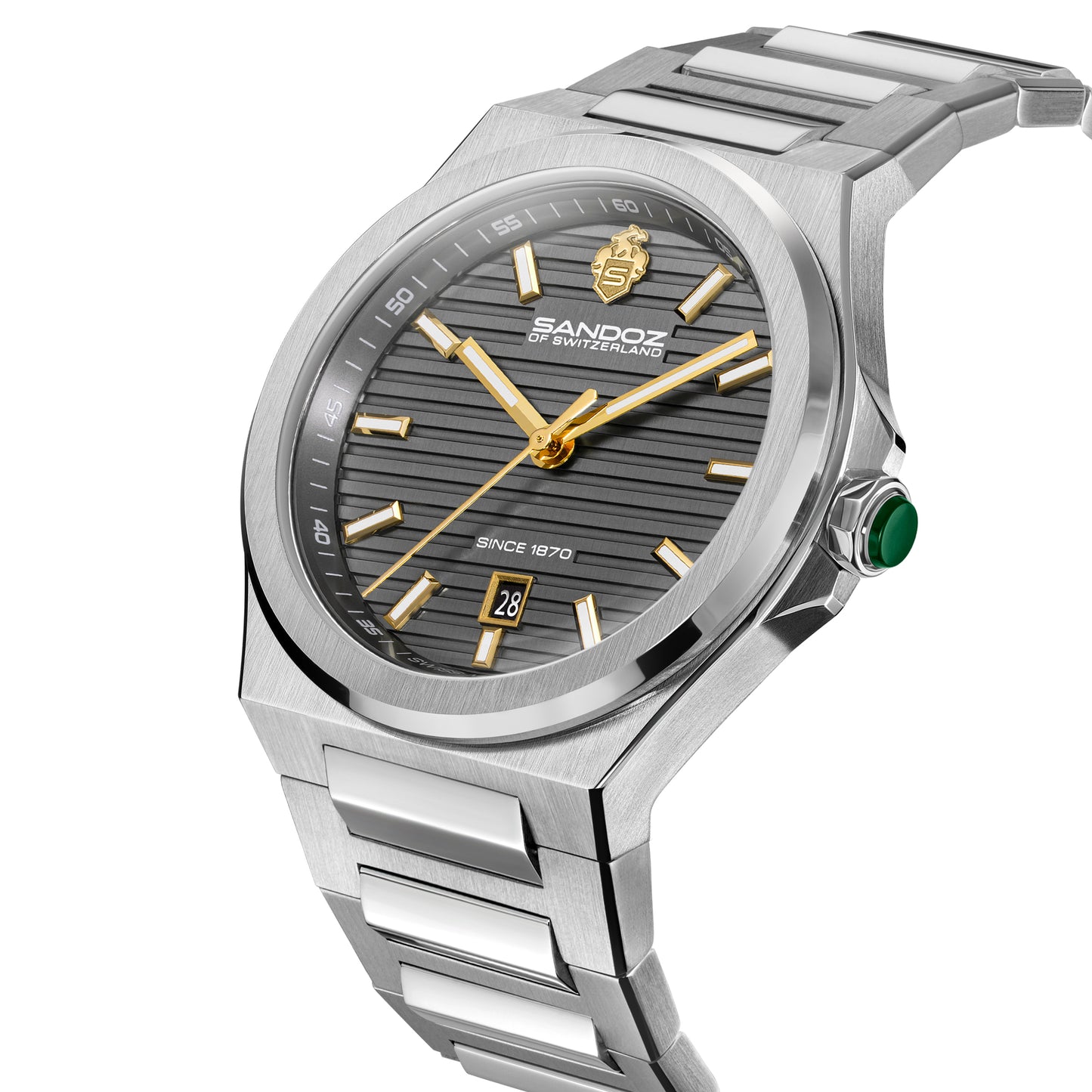 Sandoz Chanet Anthracite Grey Patterned Dial Quartz Men's Watch SZWGH0000830