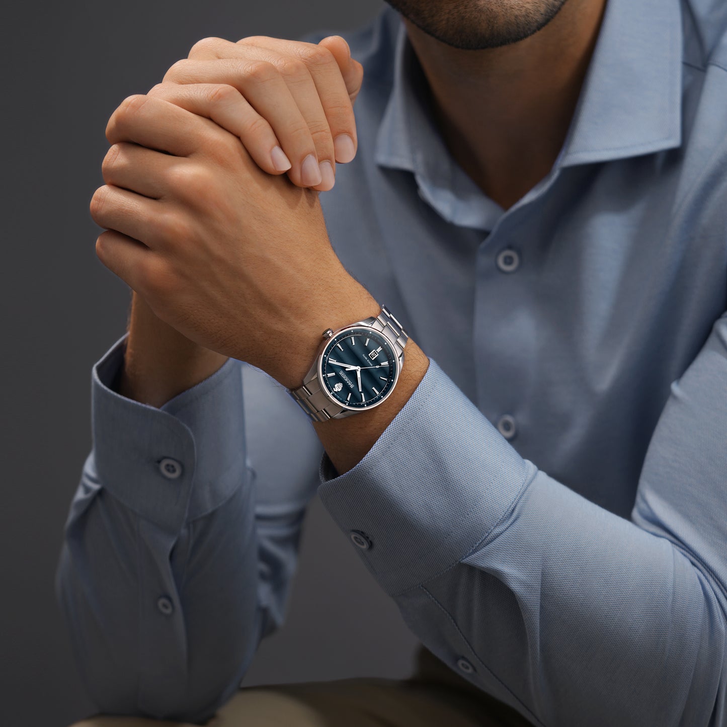 Sandoz Bachelin Stainless Steel Blue Dial Men's Quartz Watch SZWGH0001109