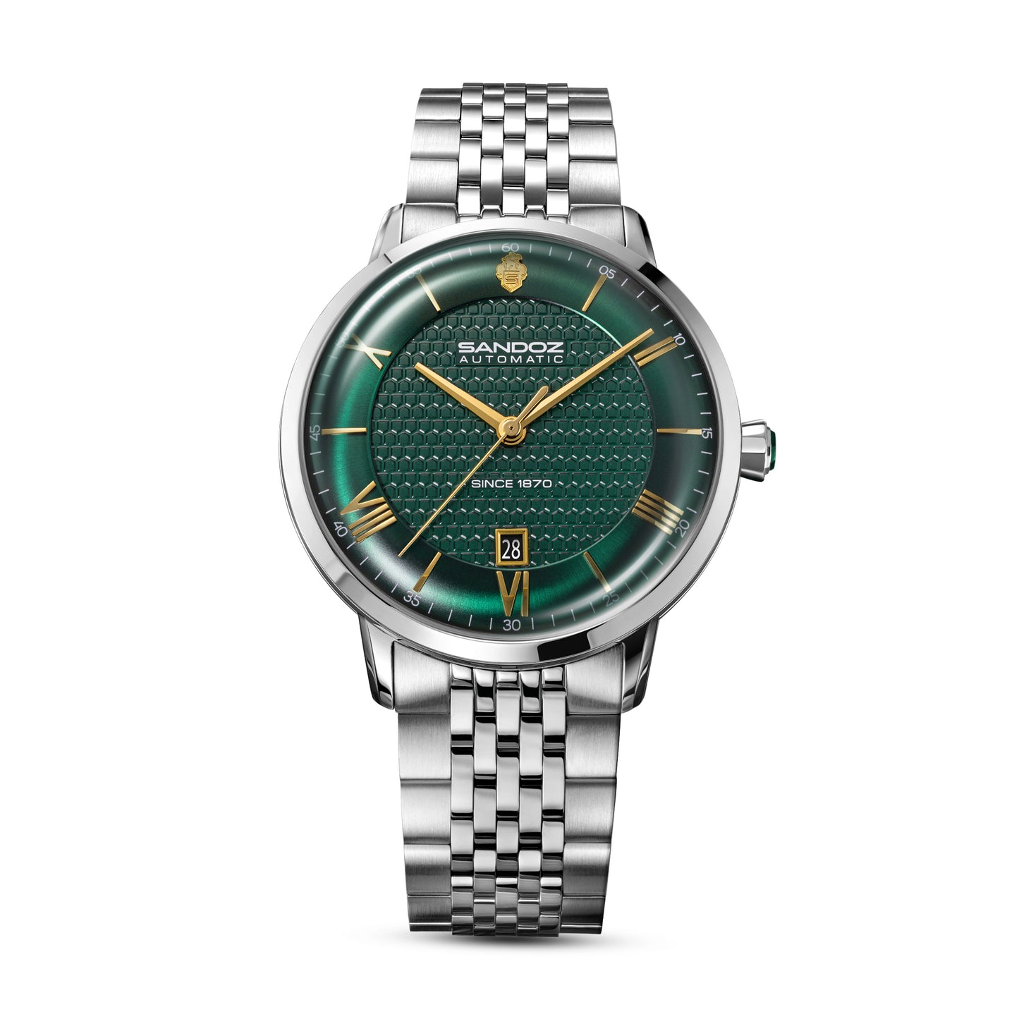 Sandoz Rochettes Automatic Green Bombe Sunray Dial Men's Watch SZWGL0000201