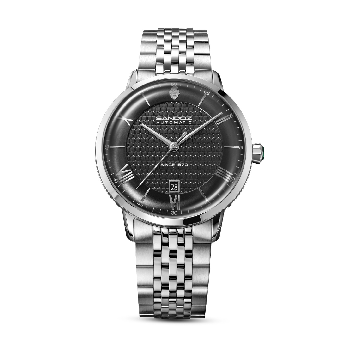 Sandoz Rochettes Automatic Black Bombe Sunray Dial Men's Watch SZWGL0000203