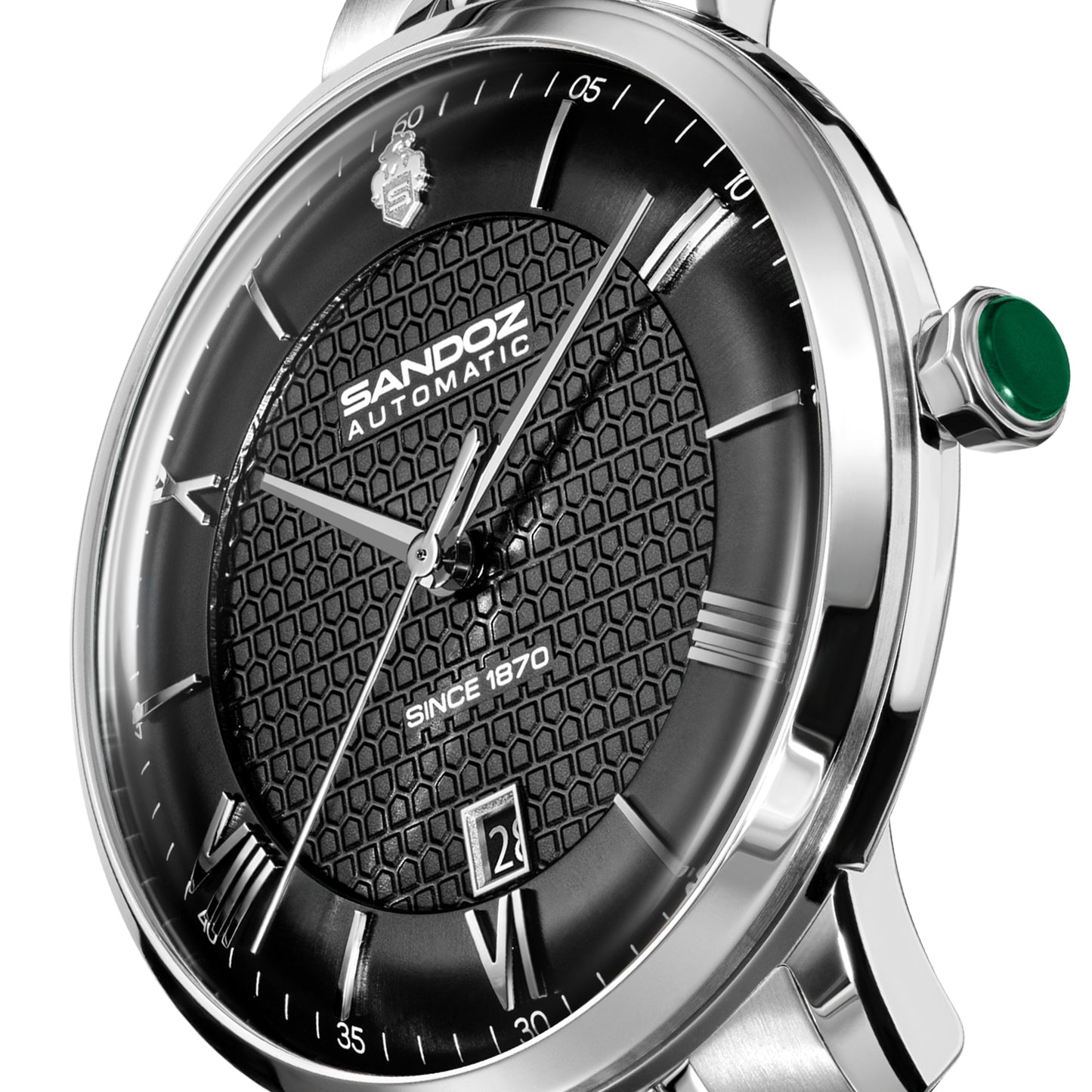 Sandoz Rochettes Automatic Black Bombe Sunray Dial Men's Watch SZWGL0000203