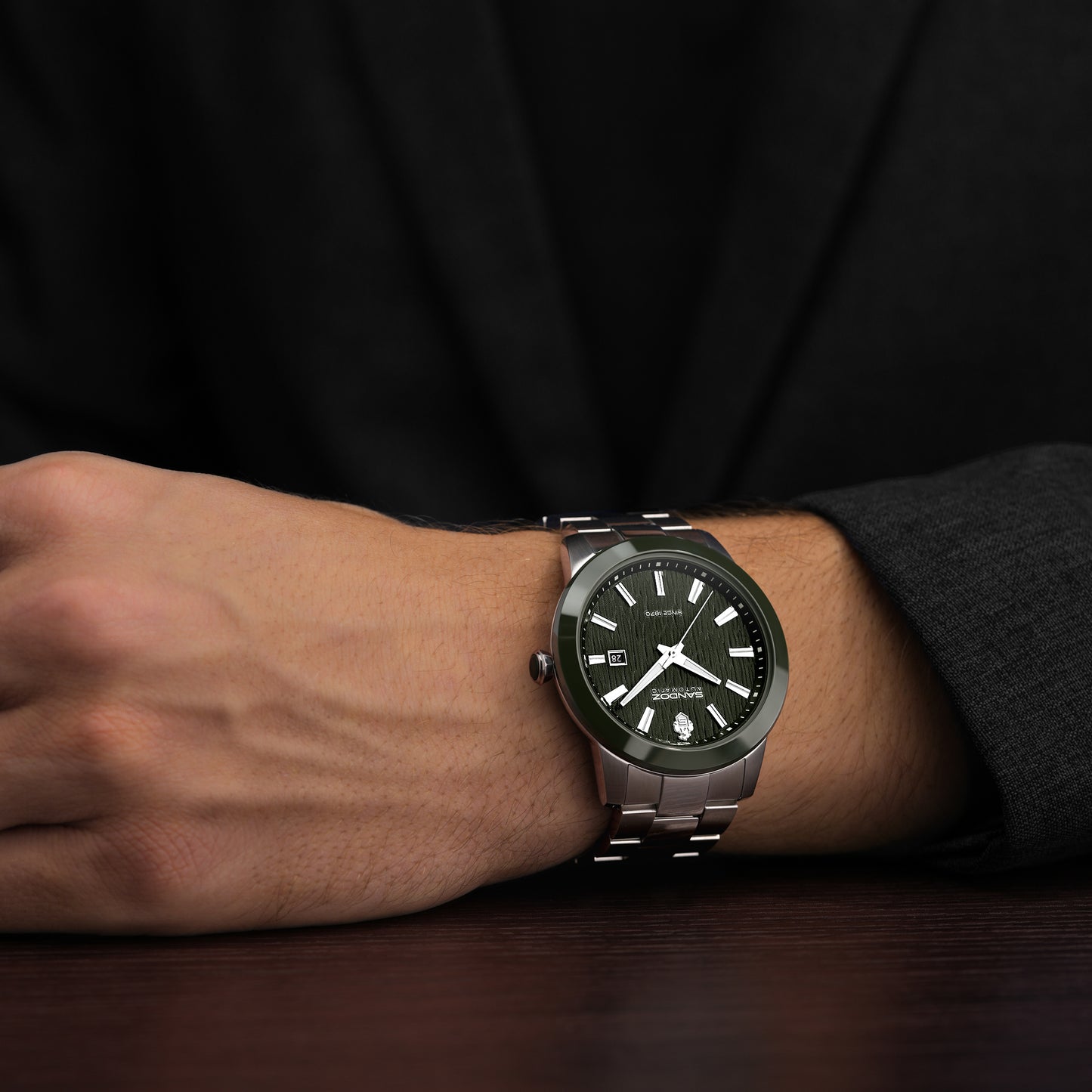 Sandoz Tivoli Automatic Stainless Steel Green Dial Men's Watch SZWGL0000401