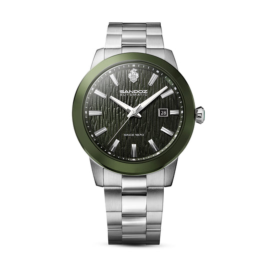 Sandoz Tivoli Automatic Stainless Steel Green Dial Men's Watch SZWGL0000401