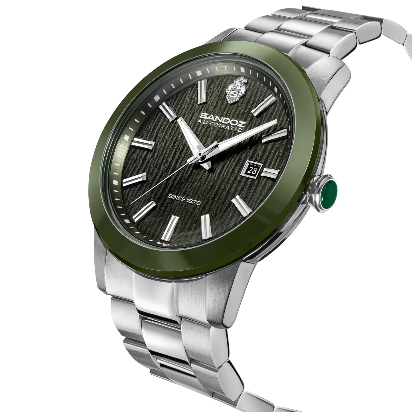 Sandoz Tivoli Automatic Stainless Steel Green Dial Men's Watch SZWGL0000401