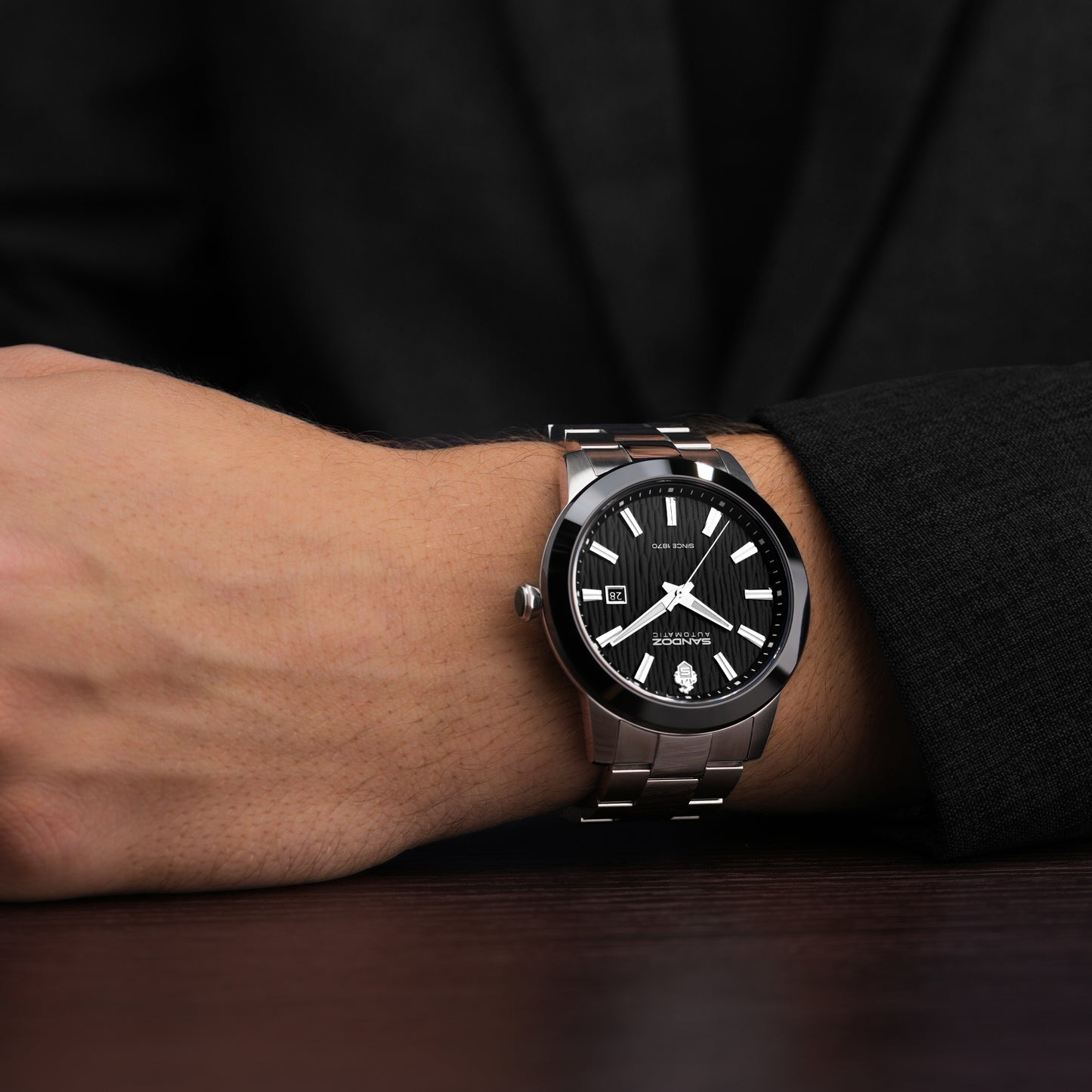 Sandoz Tivoli Automatic Stainless Steel Black Dial Men's Watch SZWGL0000402