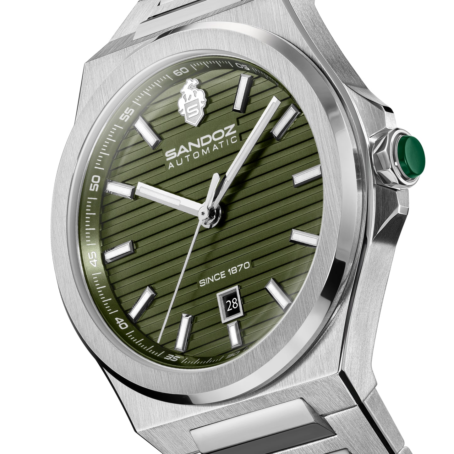 Sandoz Chanet Automatic Olive Dial Men's Watch SZWGL0000801