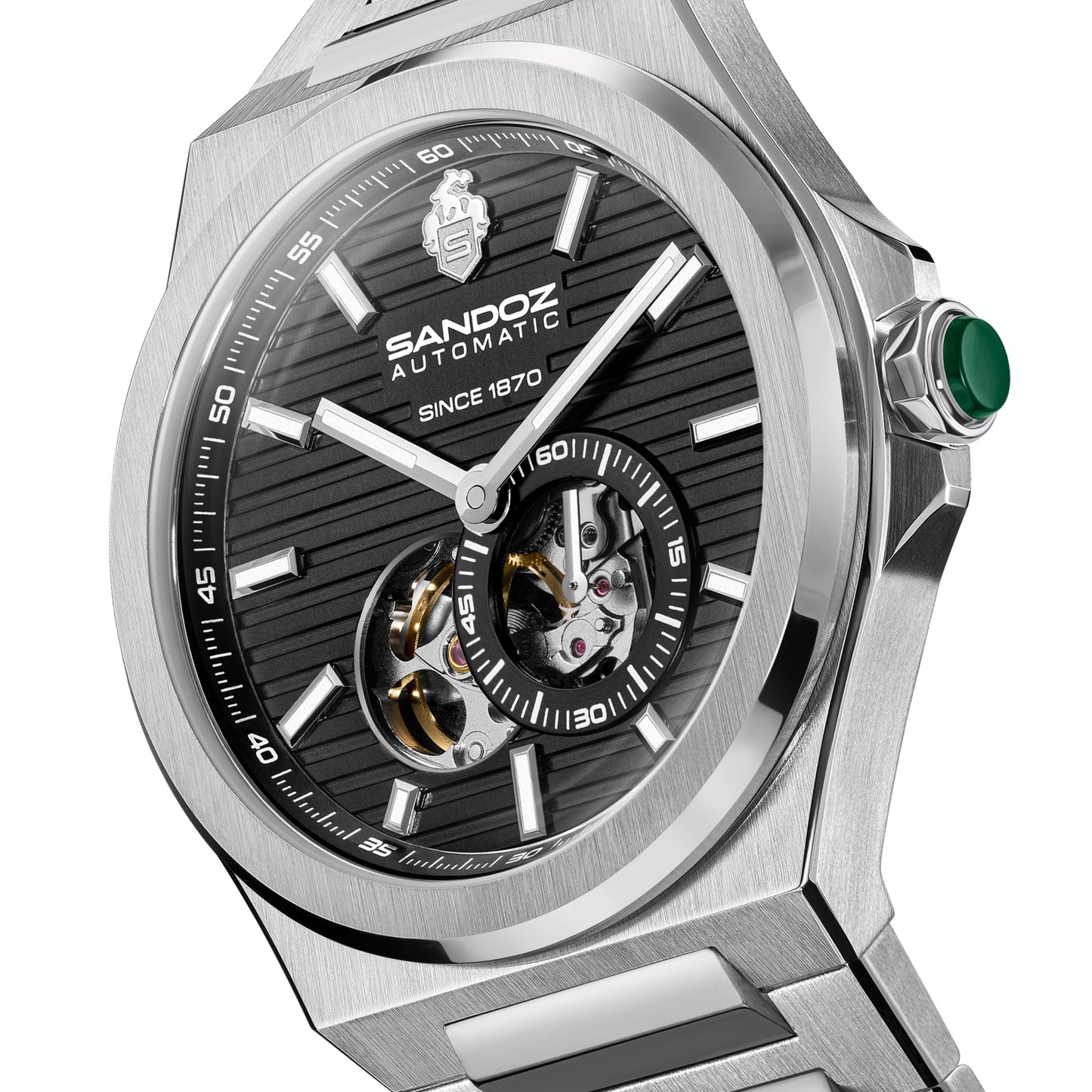 Sandoz Chanet Open Heart Automatic Black Dial Men's Watch SZWGL0000810