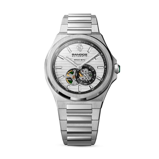 Sandoz Chanet Open Heart Automatic Silver Dial Men's Watch SZWGL0000811