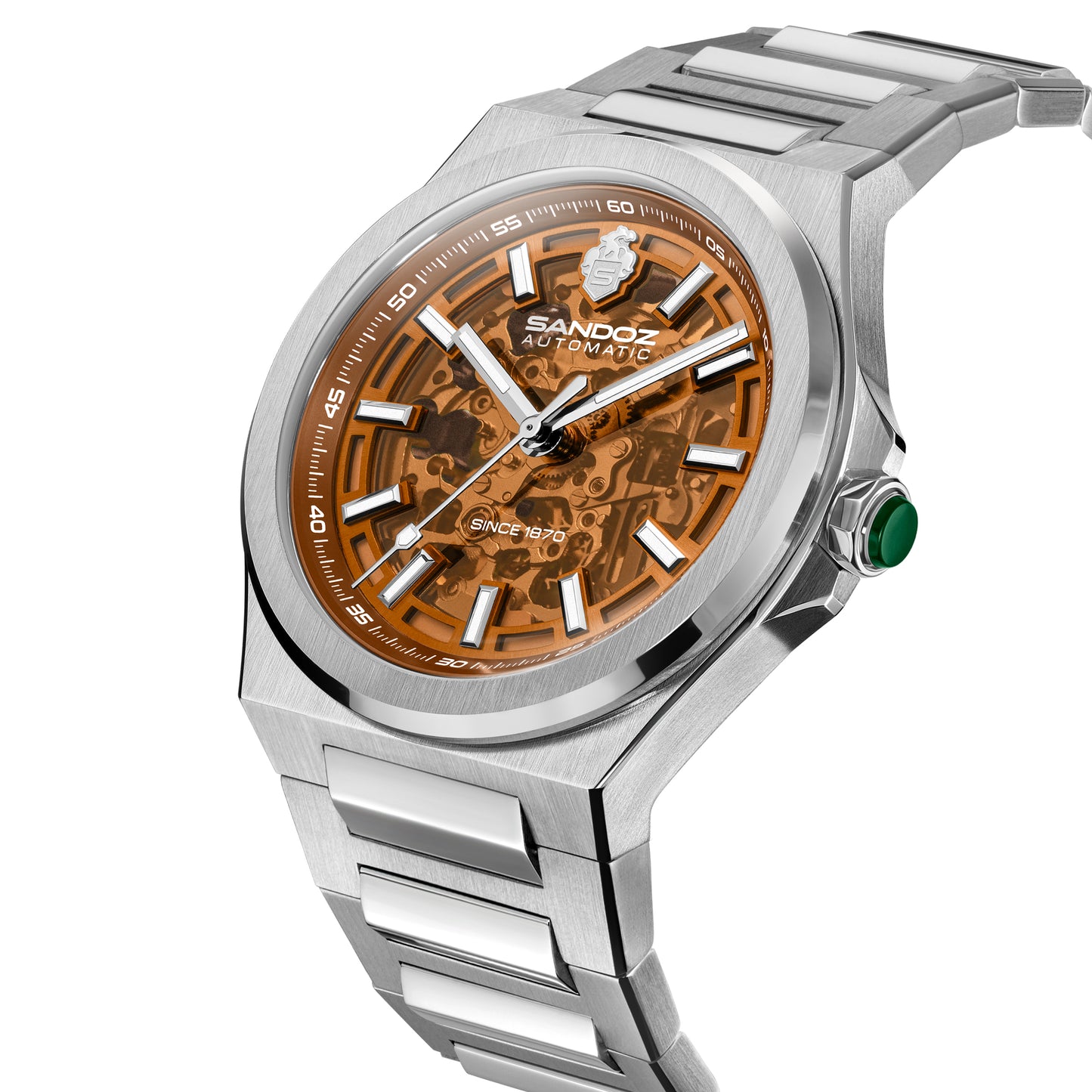 Sandoz Chanet Automatic Amber Skeleton Dial Men's Watch SZWGL0000816