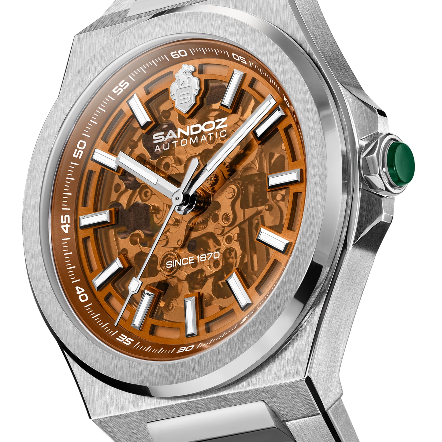Sandoz Chanet Automatic Amber Skeleton Dial Men's Watch SZWGL0000816