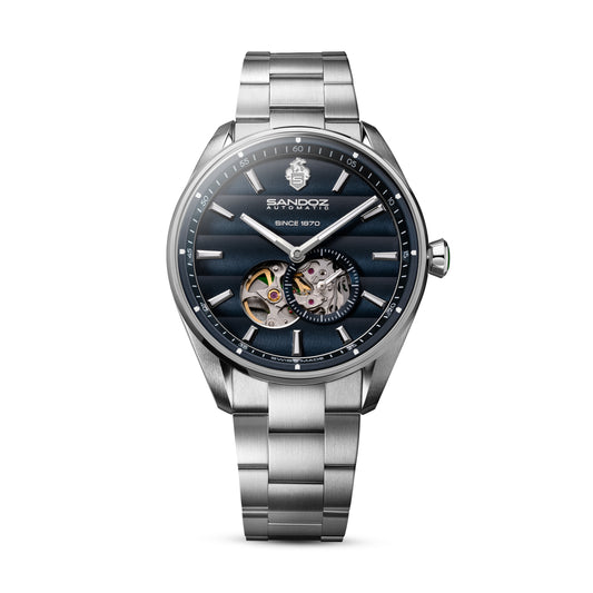 Sandoz Bachelin Open Heart Automatic Blue Dial Men's Watch SZWGL0001106
