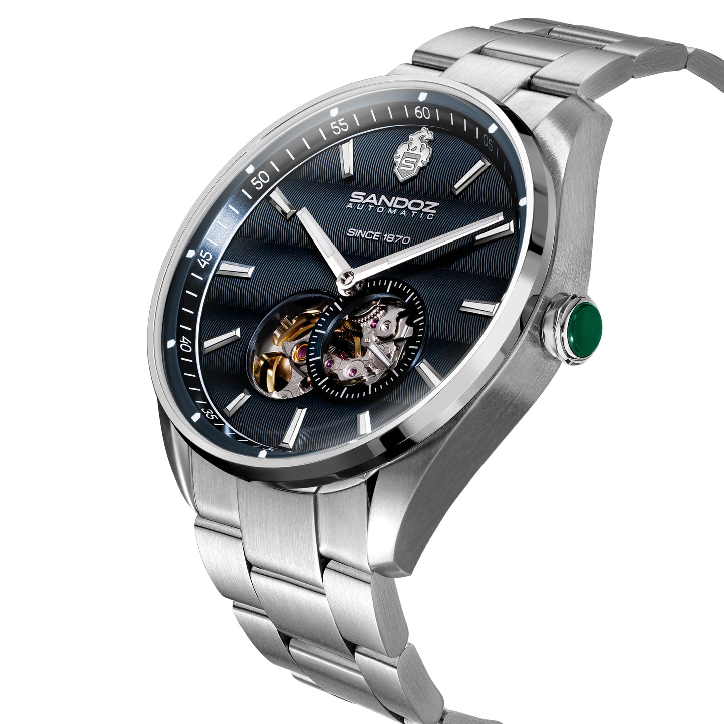 Sandoz Bachelin Open Heart Automatic Blue Dial Men's Watch SZWGL0001106