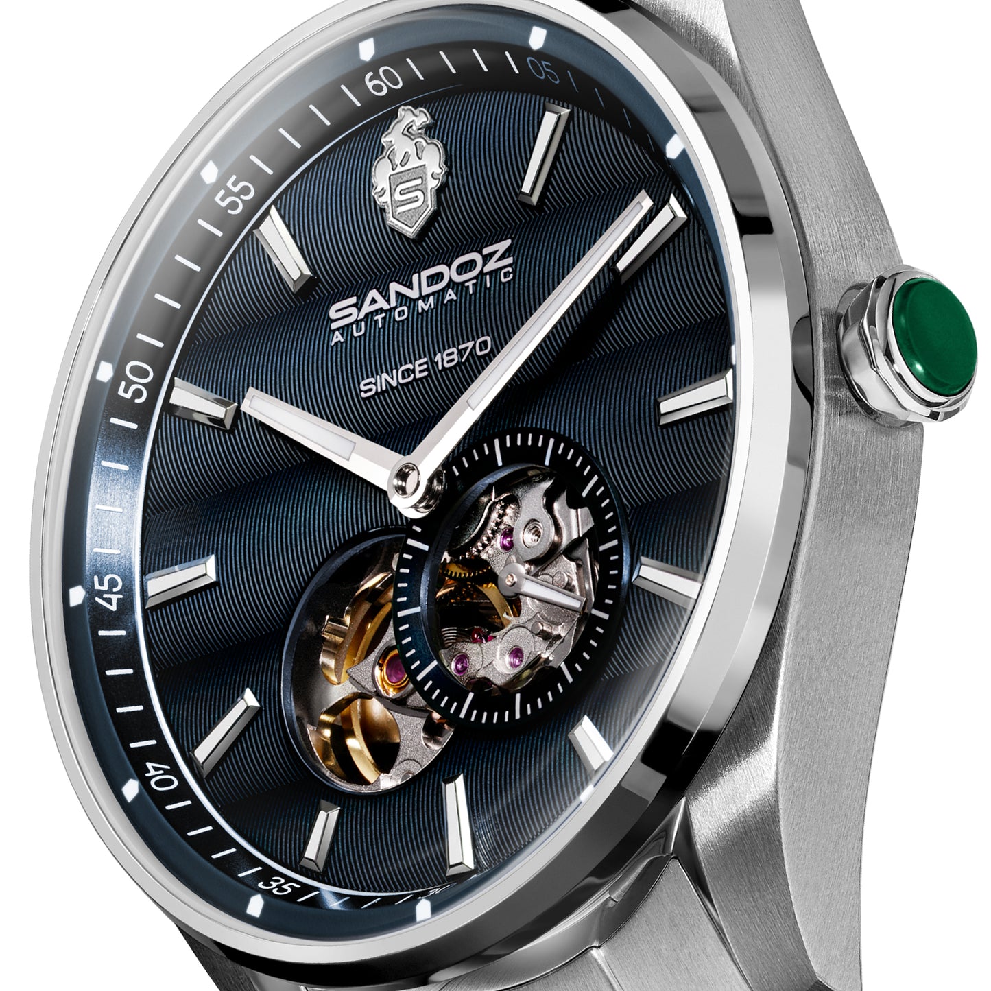 Sandoz Bachelin Open Heart Automatic Blue Dial Men's Watch SZWGL0001106