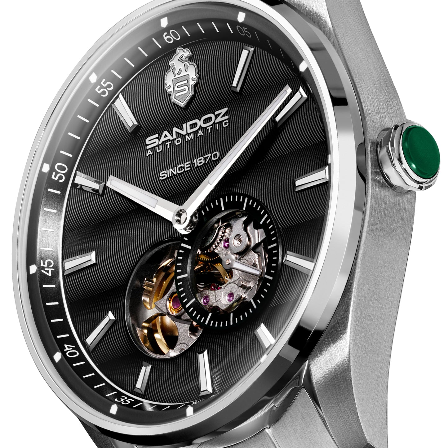 Sandoz Bachelin Open Heart Automatic Black Dial Men's Watch SZWGL0001107
