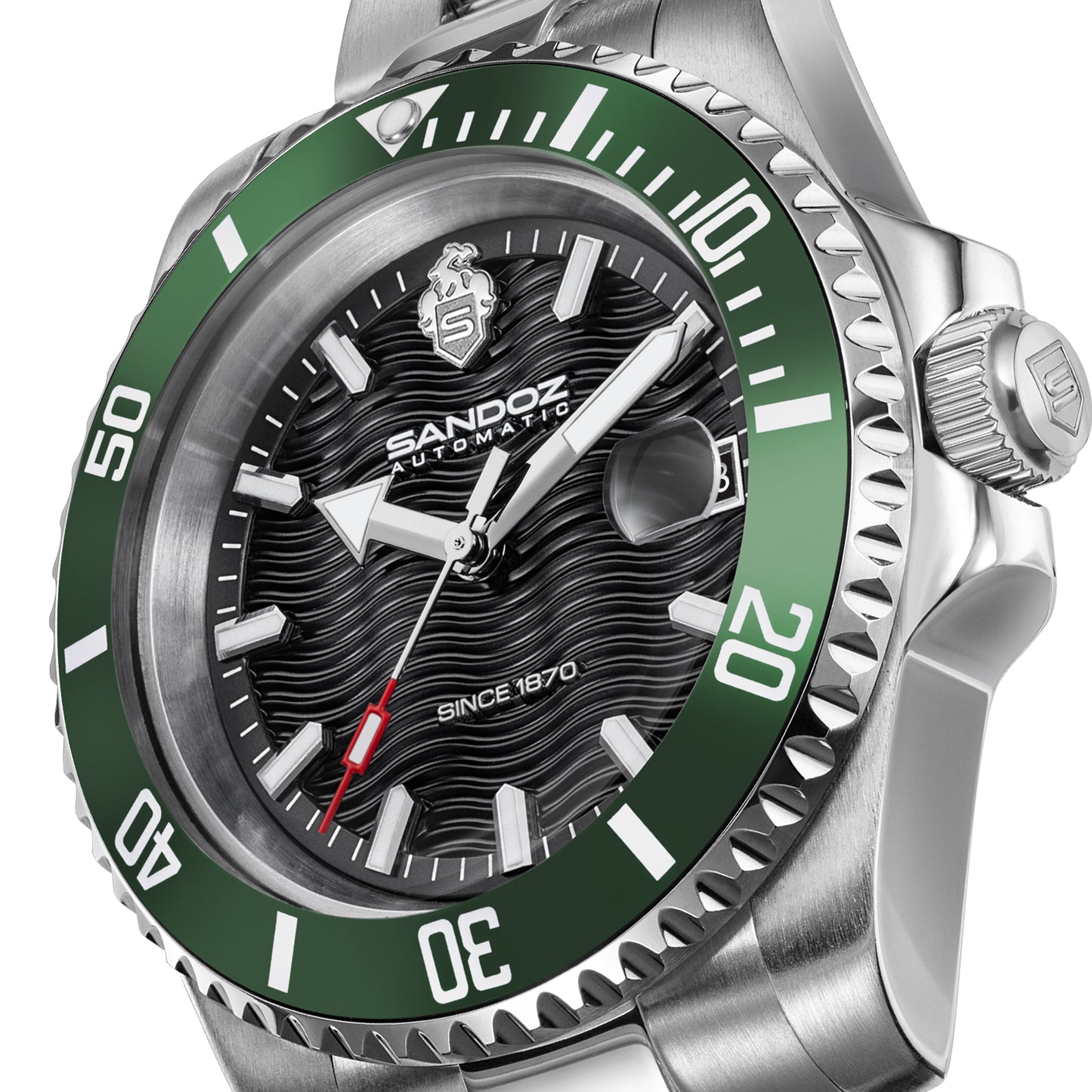 Sandoz Chaumont Automatic Green Ceramic Bezel Men's Watch SZWGL0001202